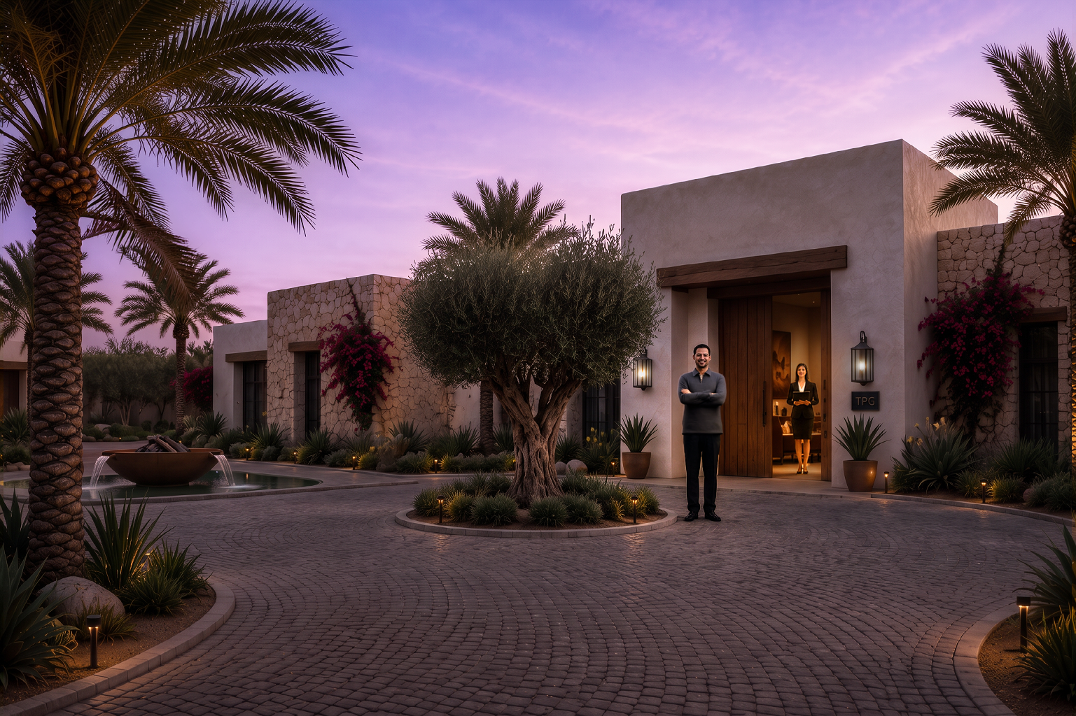 The resort arrival before the final retouch.